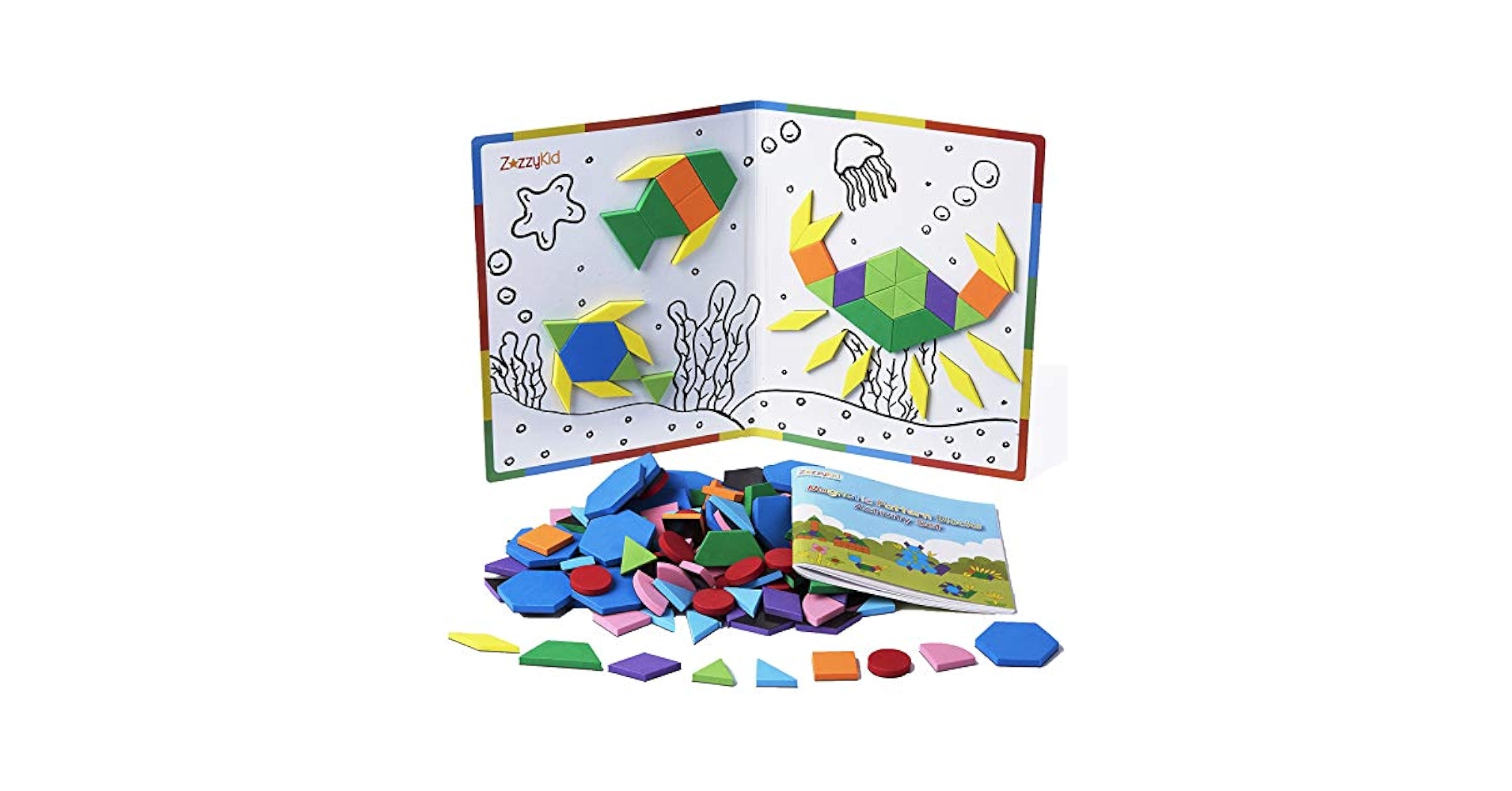 Amazon.com: ZazzyKid Kids Magnetic Pattern Blocks Set: 216